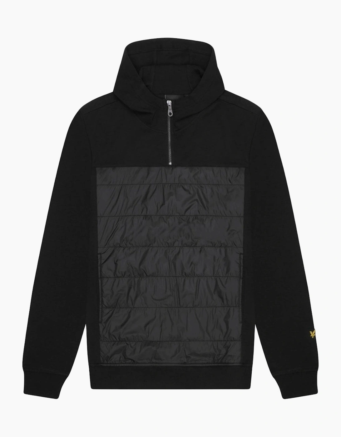 Lyle & Scott Men's Lyle & Scott Hybrid Panelled Interlock Jet Black Hoodie