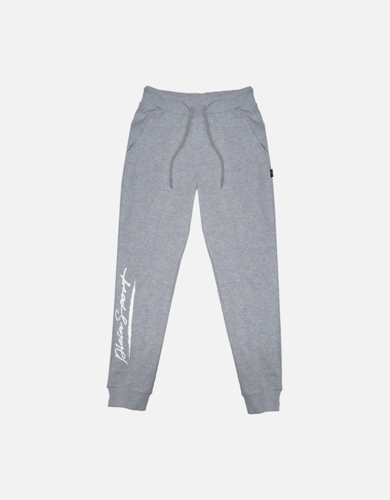Plein Sport Large Signature Logo Grey Sweatpants