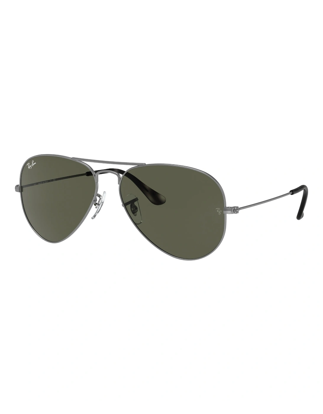 Men's Ray-Ban Aviator Green Lens Grey Sunglasses - Size: ONE size