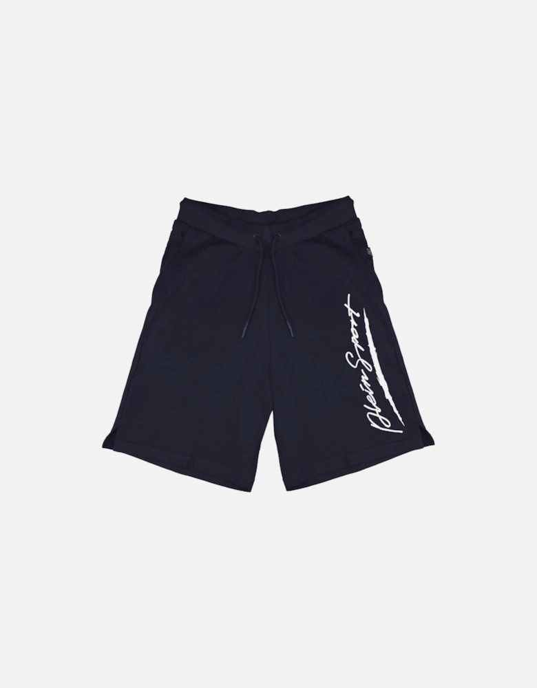 Plein Sport Large Signature Logo Navy Blue Shorts