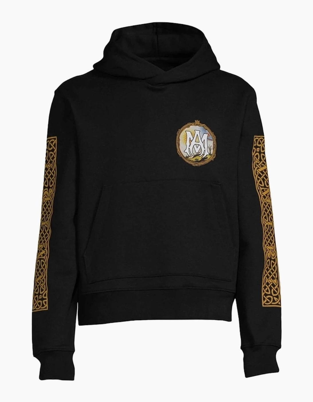 Amiri Men's Black Lanscape Frame Design Hoodie - Size: 38
