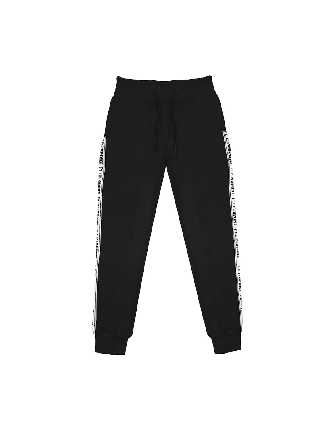 Men's Plein Sport Branded Tape Black Sweattpants - Size: 32/30/31