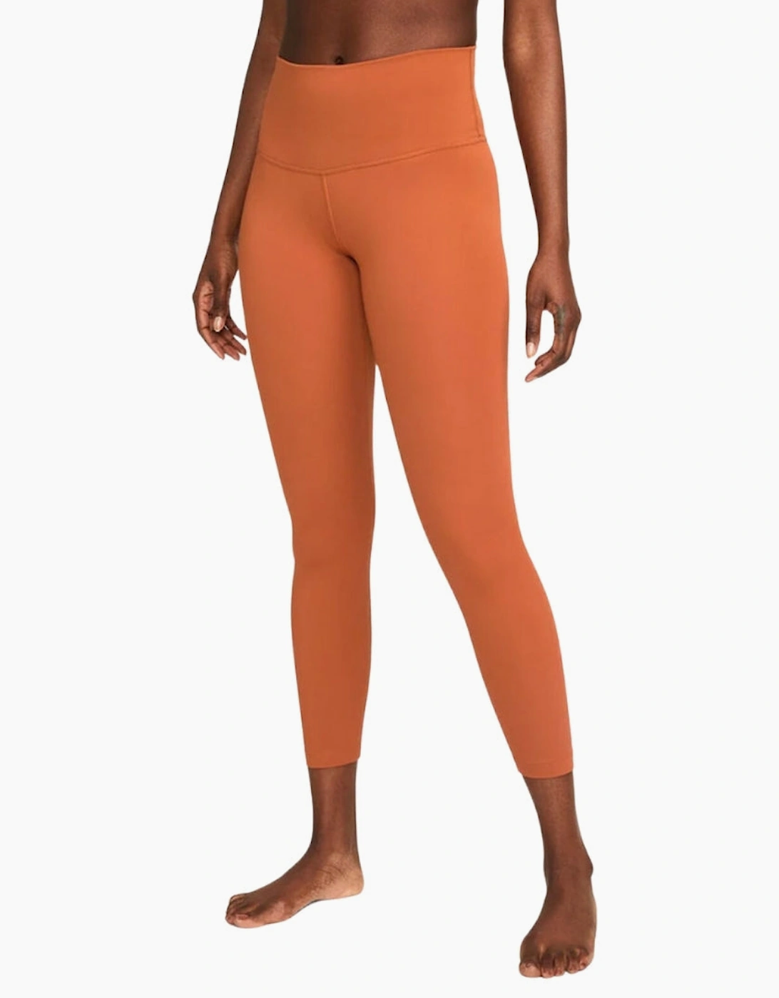 Women's Nike Dri-Fit Rust Brown Yoga Leggings - Orange - Size: 12