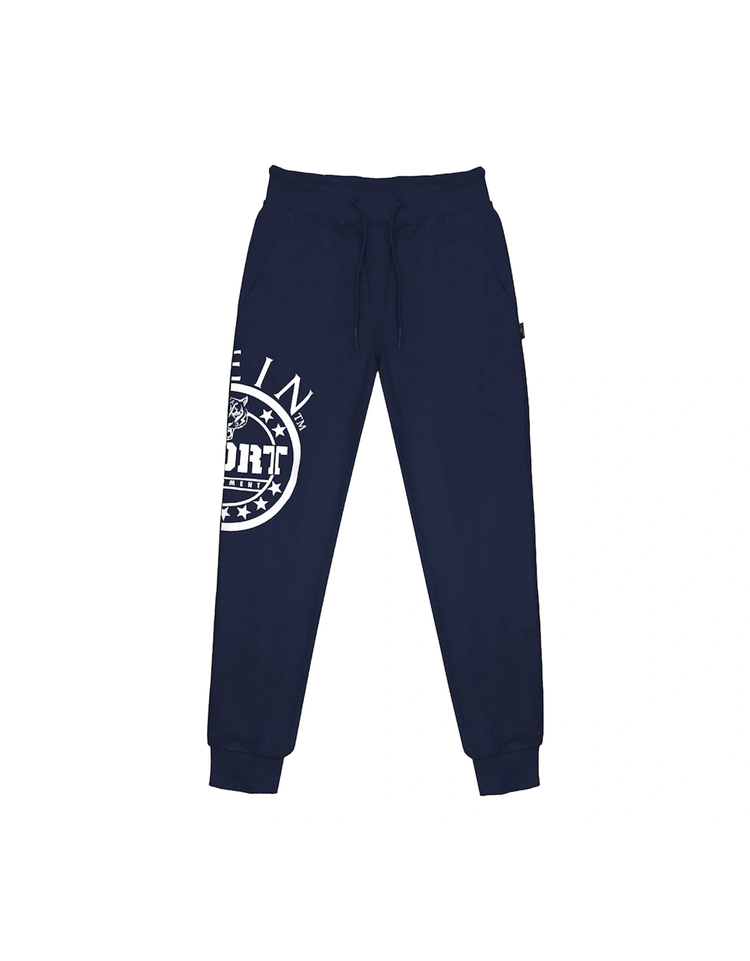 Men's Plein Sport Equipment Circular Logo Navy Blue Sweatpants - Size: 39/38/32