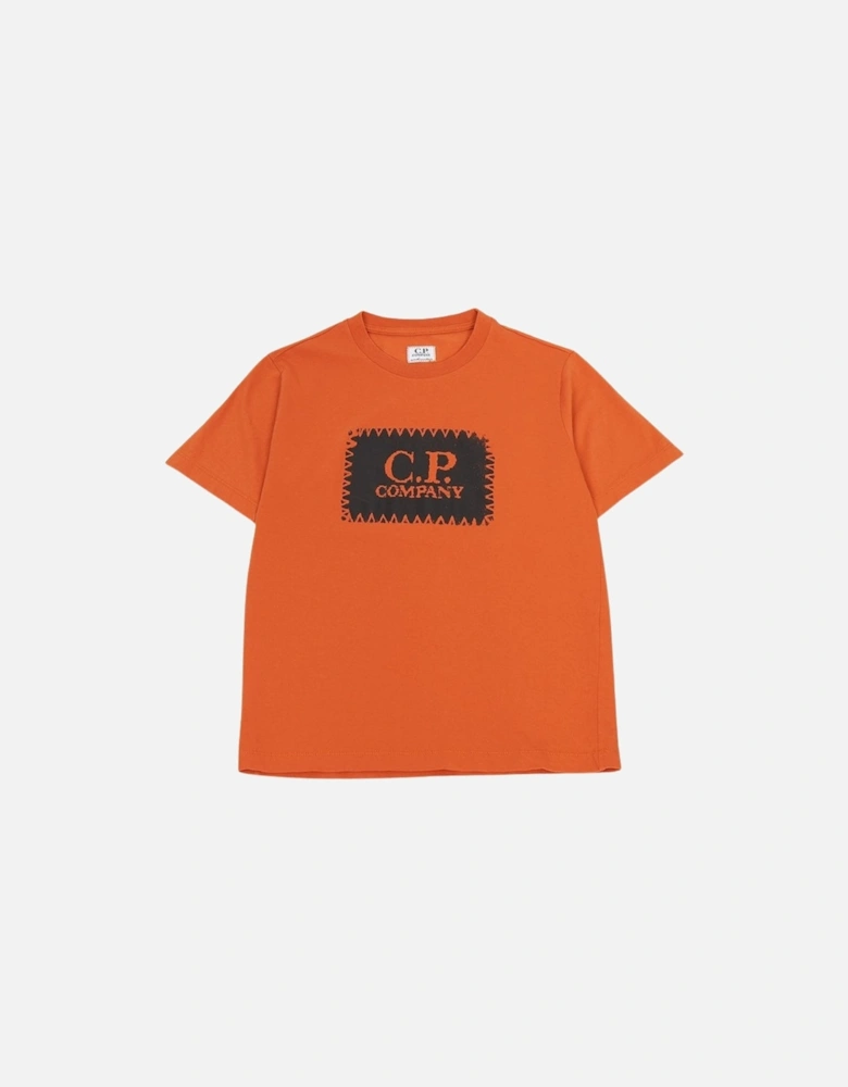 C.P. Company Patch Logo Kids Orange T-Shirt