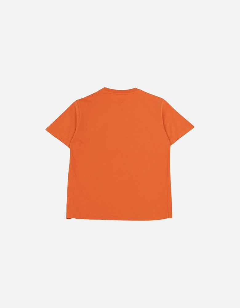 C.P. Company Patch Logo Kids Orange T-Shirt
