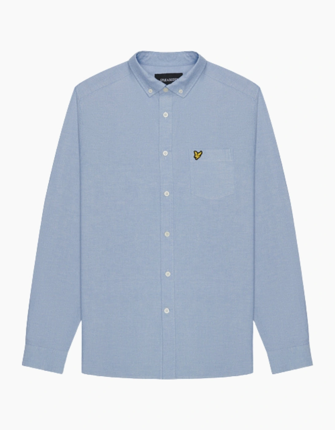 Men's Lyle & Scott Oxford Shirt Blue Long Sleeve Shirt - Size: 42/Regular