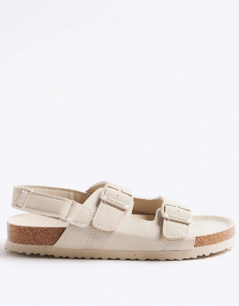Boys Suede Buckle Sandals - Stone - Stone - Light