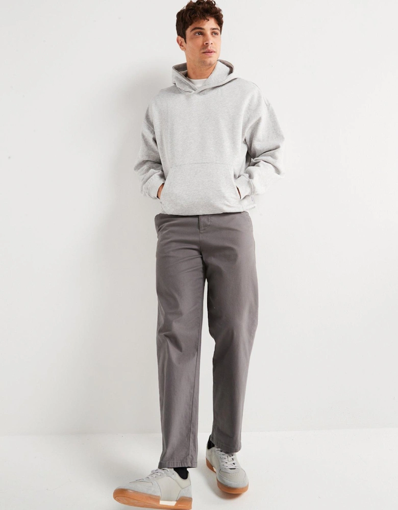 Relaxed Fit Overhead Hoodie - Grey