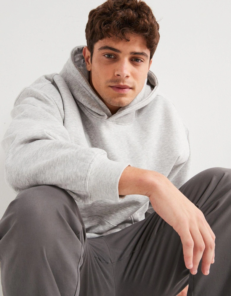 Relaxed Fit Overhead Hoodie - Grey