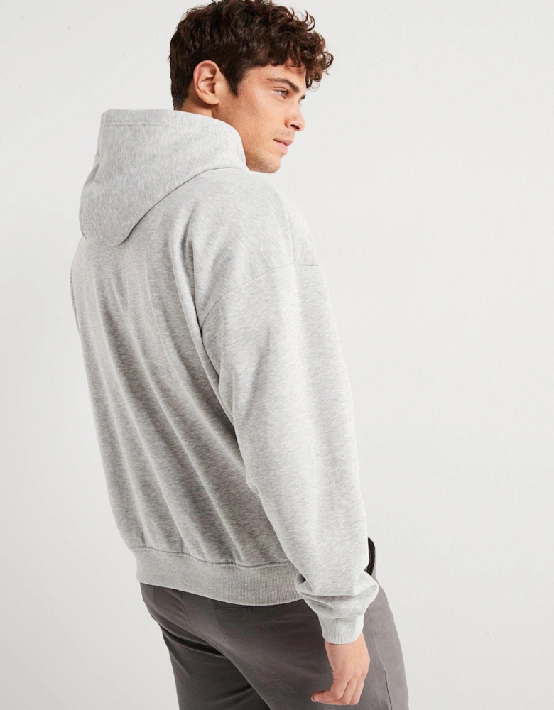 Relaxed Fit Overhead Hoodie - Grey