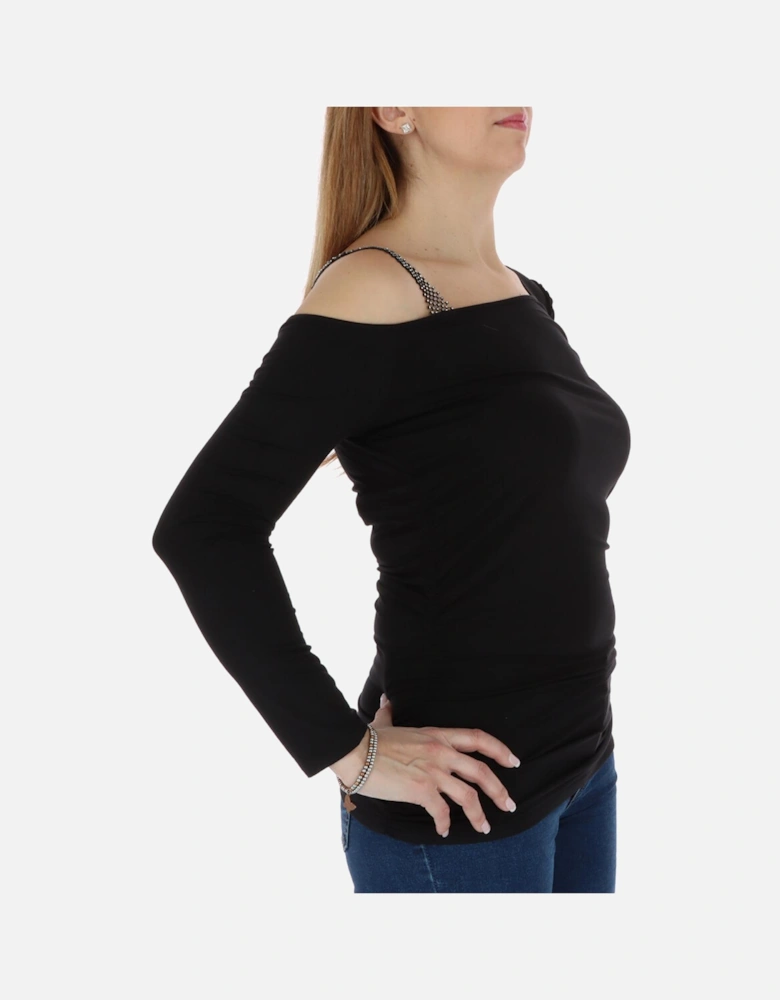 Boat Neck Slip-On Knitwear Women - Black