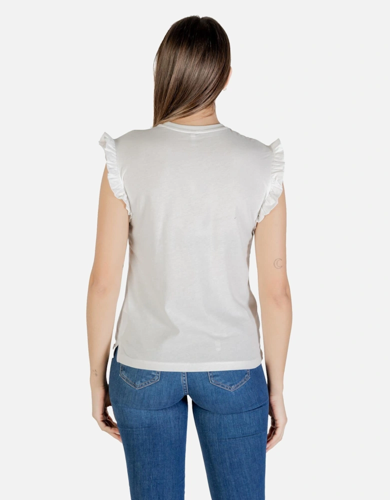 Sleeveless Round Neck Tank Top with Pocket Women - White