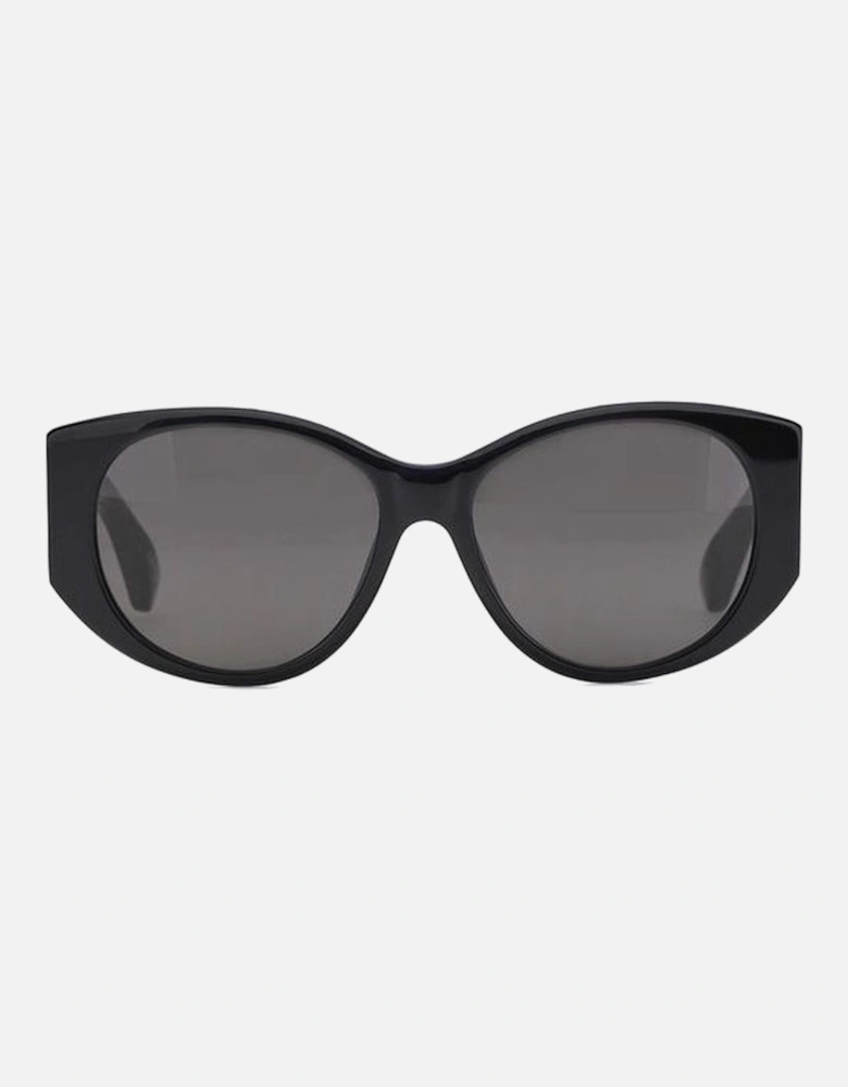 Acetate Oval Sunglasses with High Temples Women - Black