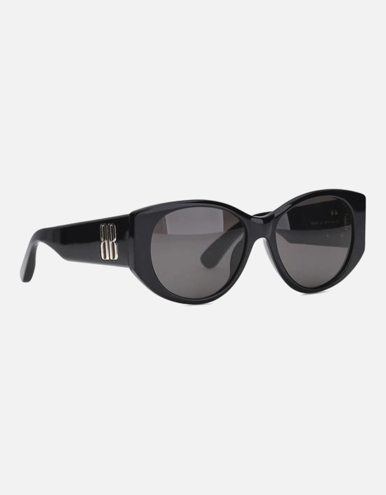 Acetate Oval Sunglasses with High Temples Women - Black