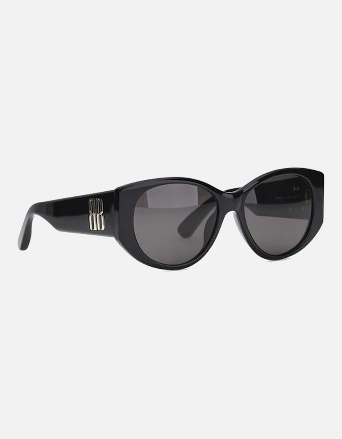 Acetate Oval Sunglasses with High Temples Women - Black