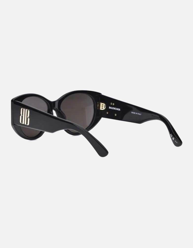 Acetate Oval Sunglasses with High Temples Women - Black