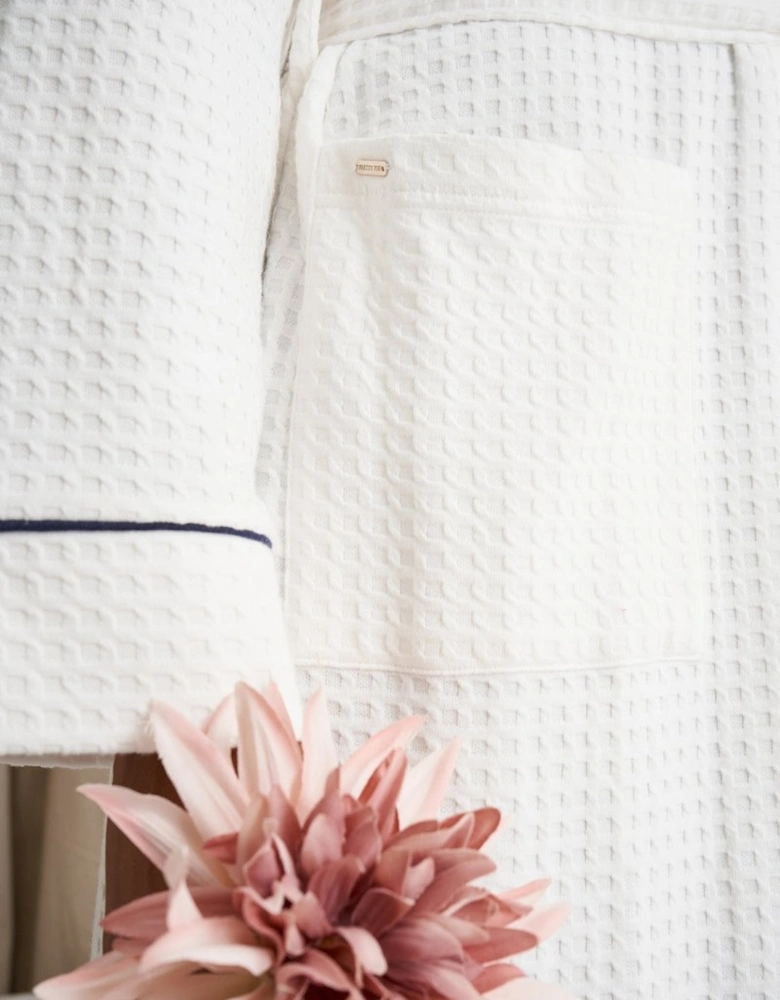 Luxury Suite Waffle Robe in White