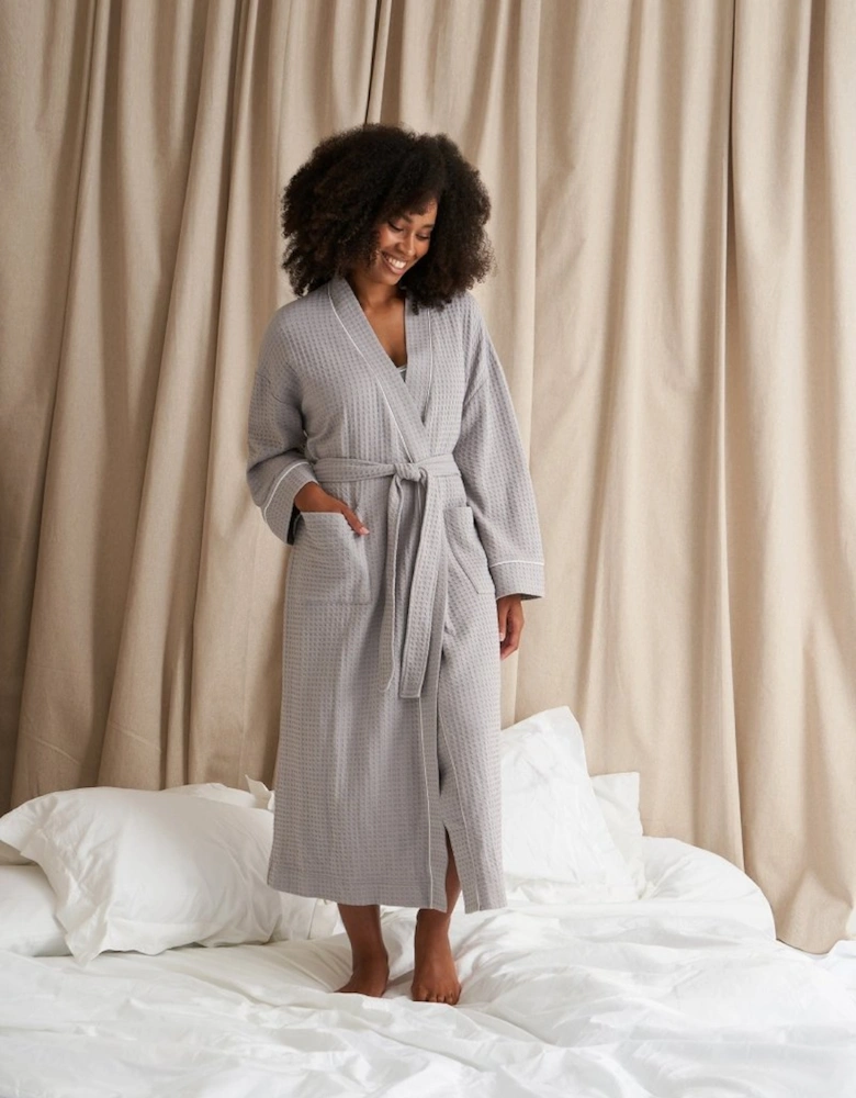 Luxury Suite Waffle Robe in Grey