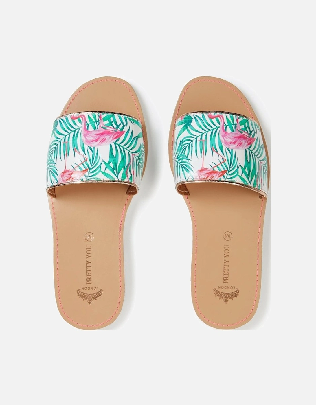 Flamingo Printed Slide and Clutch Set