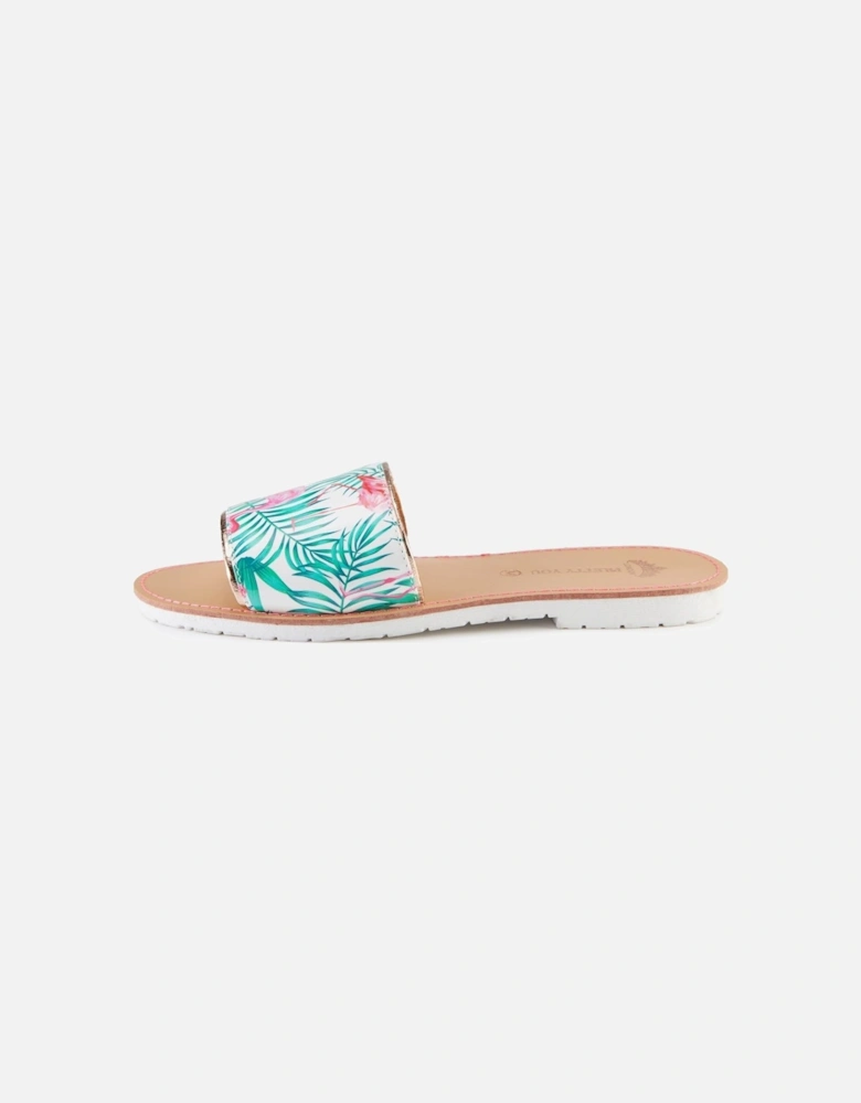 Flamingo Printed Slide and Clutch Set