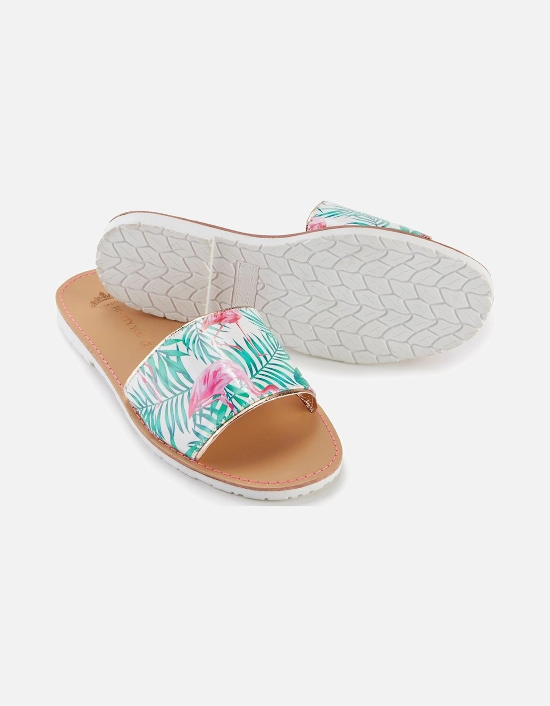 Flamingo Printed Slide and Clutch Set