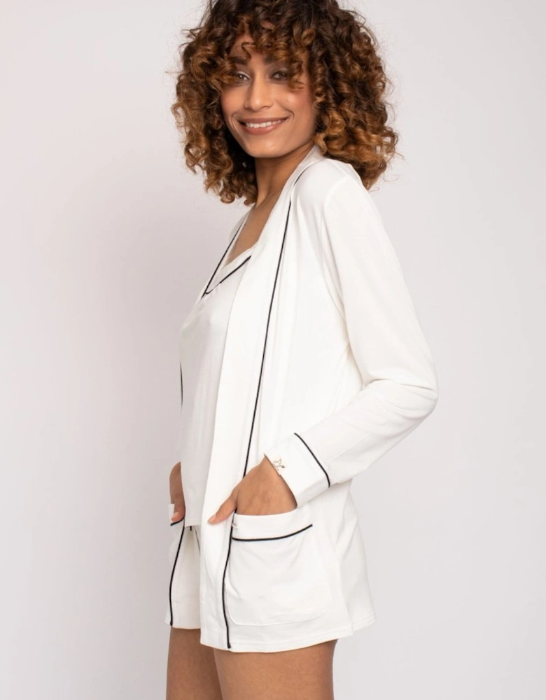 Bamboo Nightwear Jacket in Cream