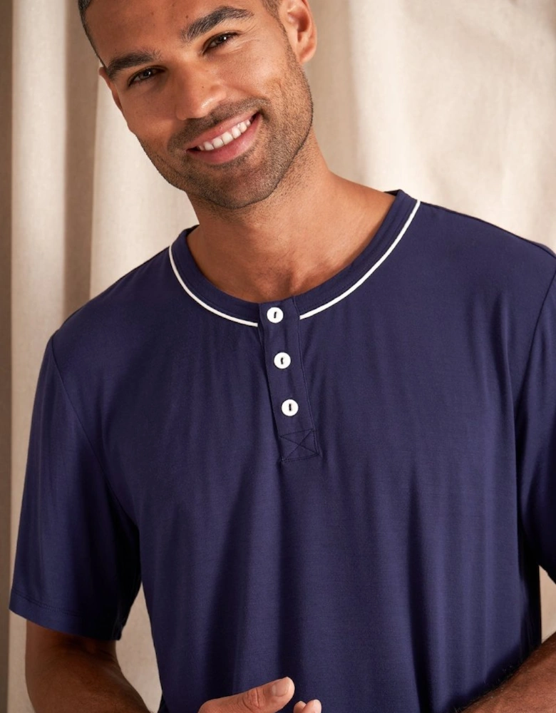 Bamboo Short Pyjama Set in Midnight