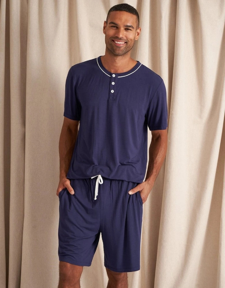 Bamboo Short Pyjama Set in Midnight