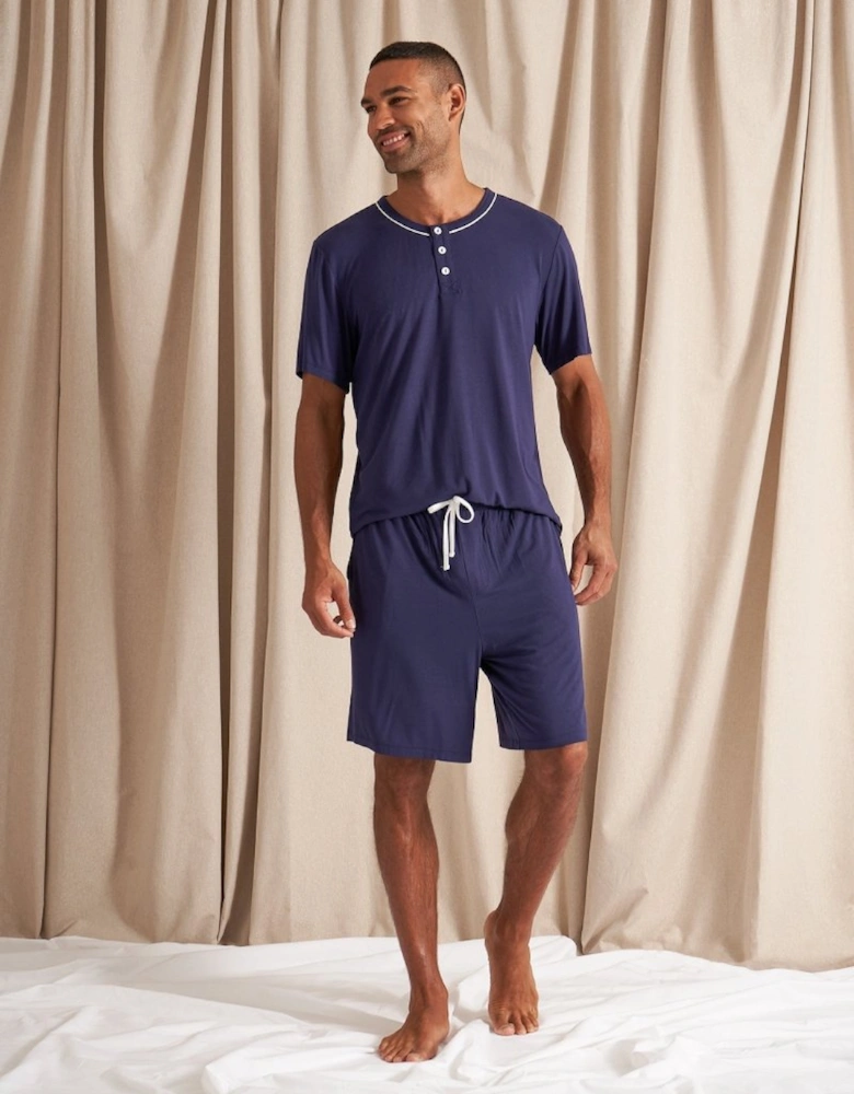 Bamboo Short Pyjama Set in Midnight