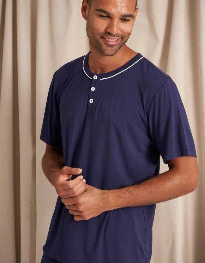 Bamboo Short Pyjama Set in Midnight