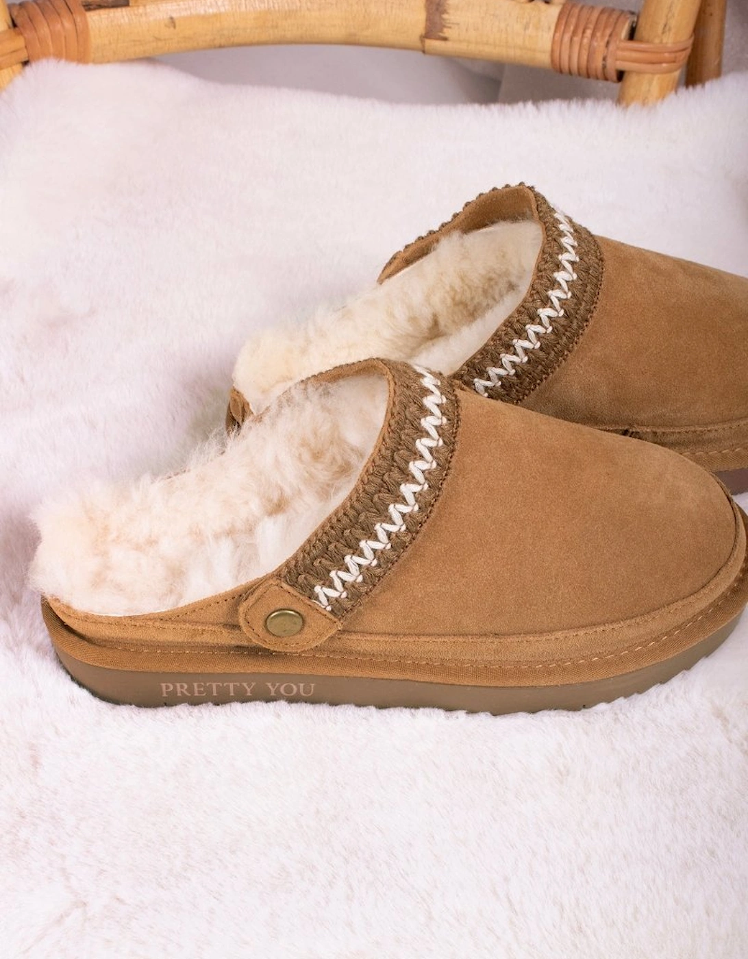 Hallie Sheepskin Multiway Slippers in Chestnut