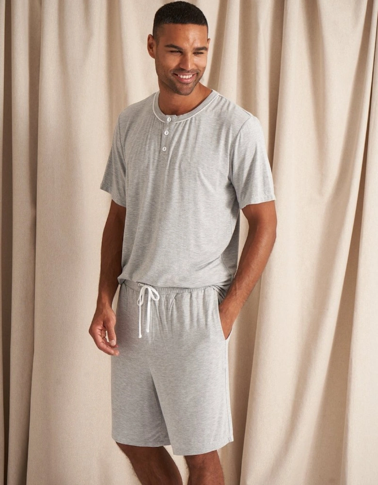 Bamboo Short Pyjama Set in Grey Marl