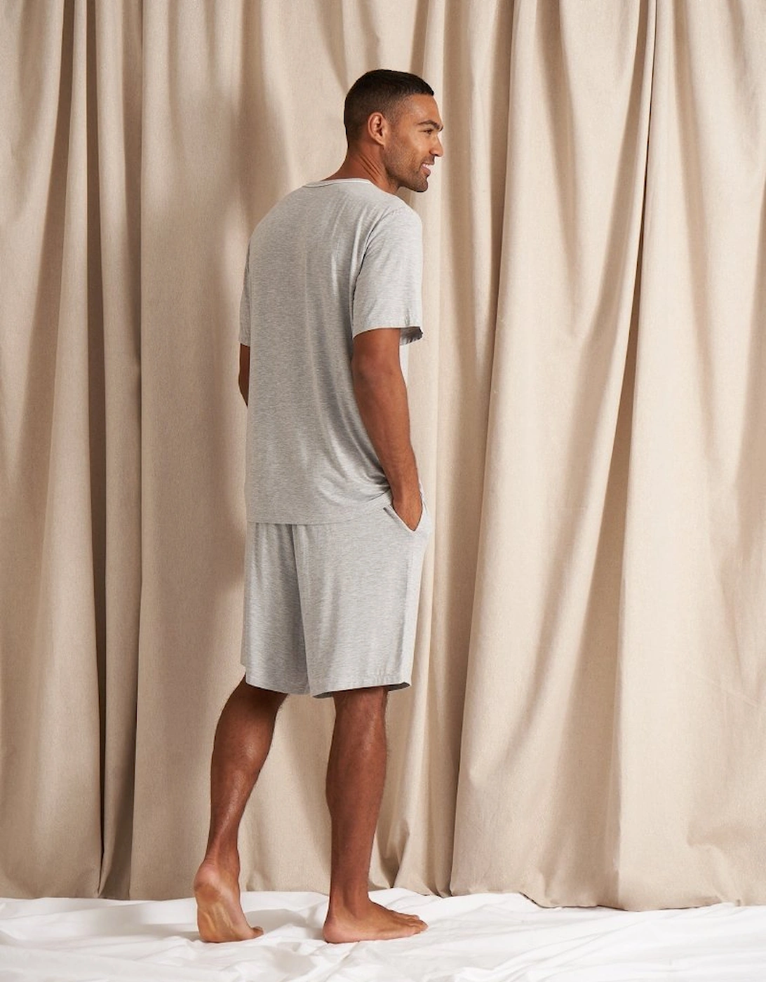 Bamboo Short Pyjama Set in Grey Marl