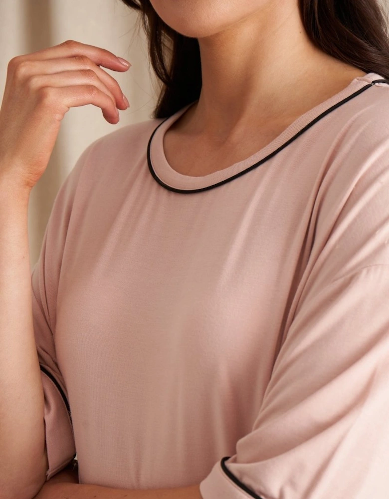 Bamboo Classic Tee Dress in Pink