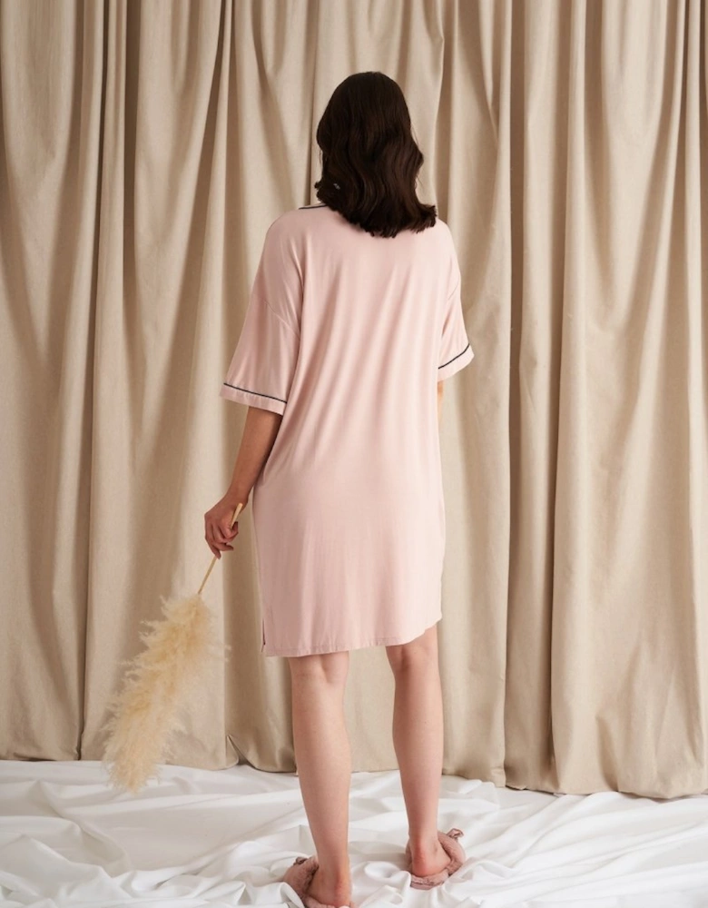Bamboo Classic Tee Dress in Pink