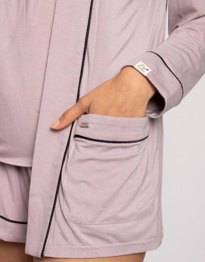 Bamboo Nightwear Jacket in Oyster