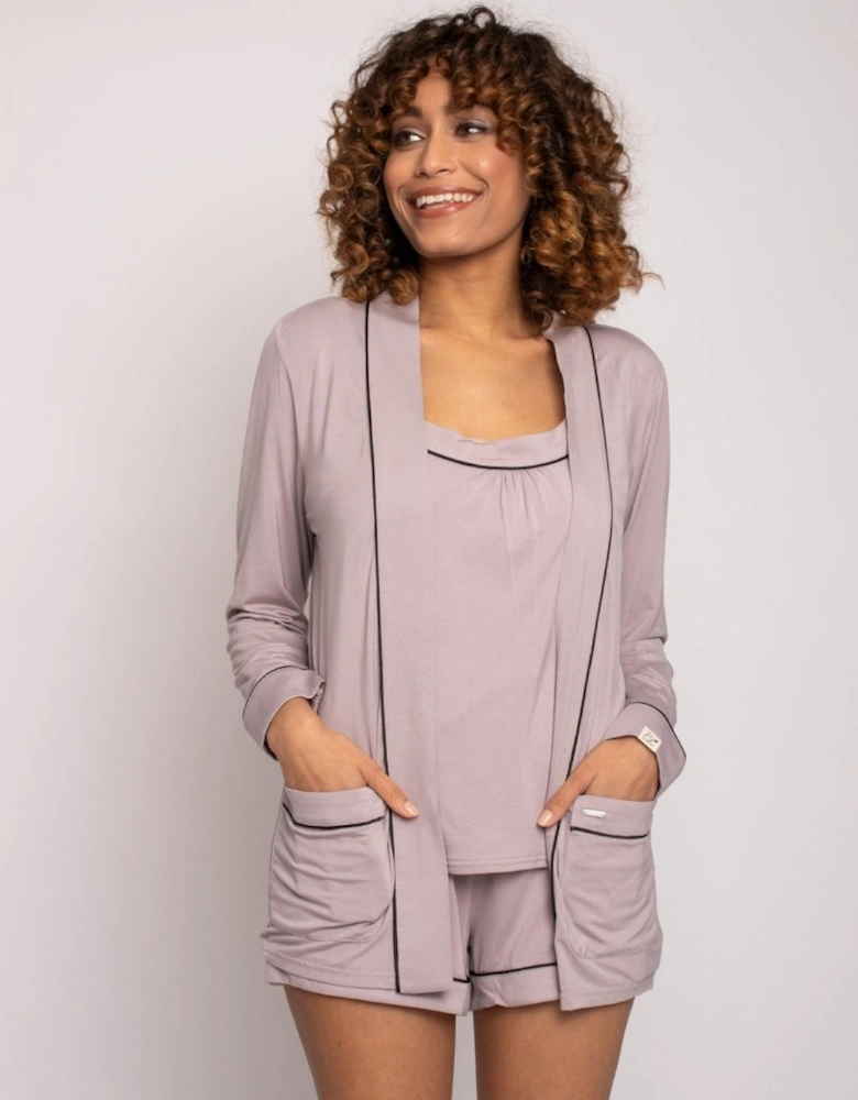 Bamboo Nightwear Jacket in Oyster
