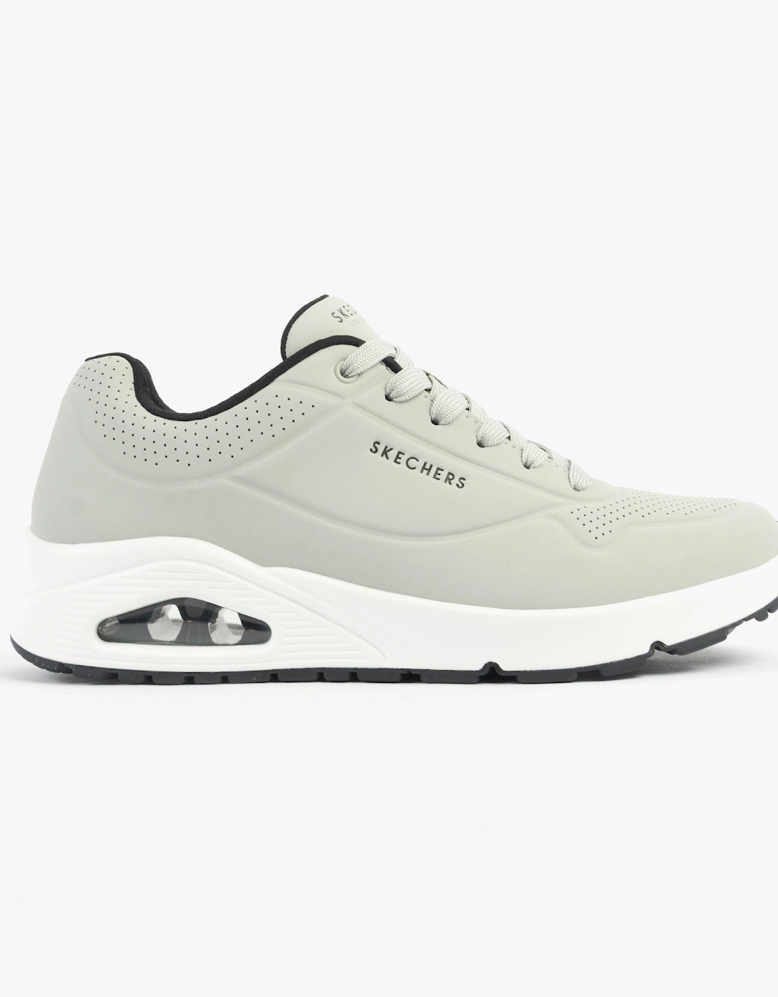 Men's Skechers 52458/Lgbk Uno - Stand On Air Mens Trainers Light Grey/Black - Size, 9.5