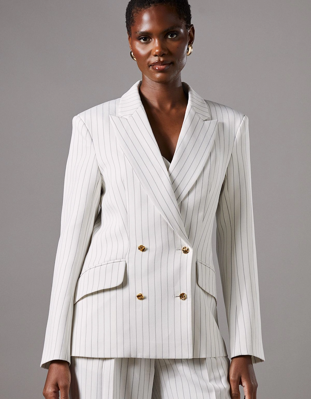 Pinstripe Double Breasted Blazer, 2 of 1