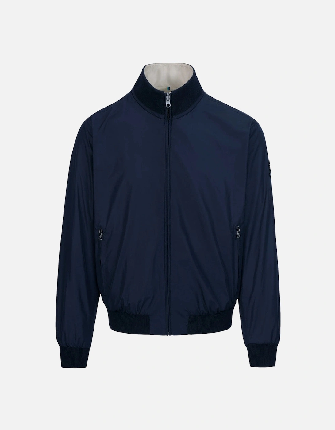 Men's Sandbanks Reversible Nylon Funnel Bomber Navy/Stone - Size: 44/Regular