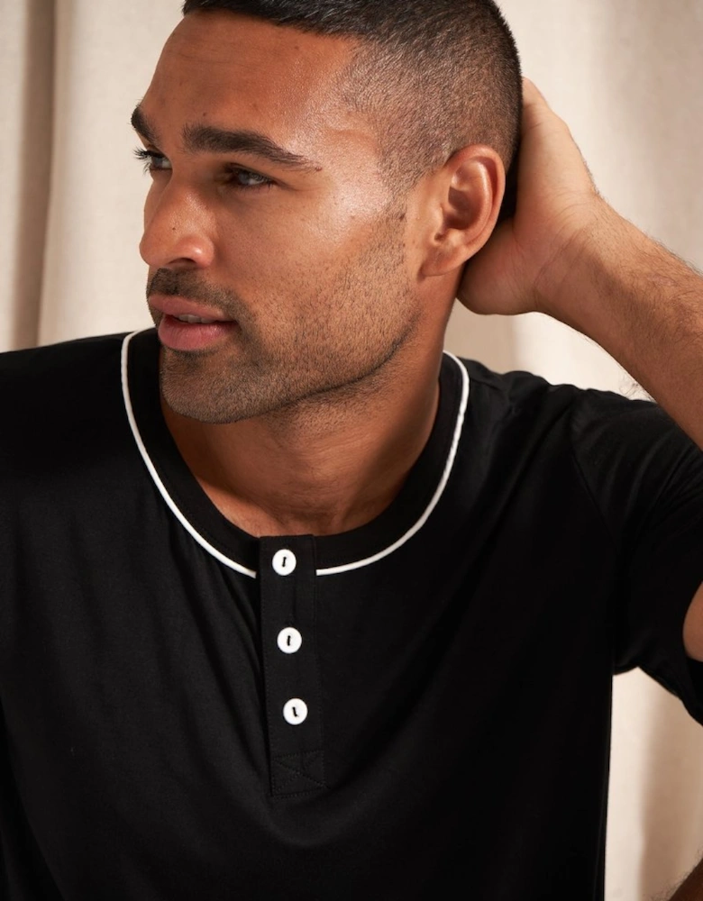 Bamboo Short Pyjama Set in Black