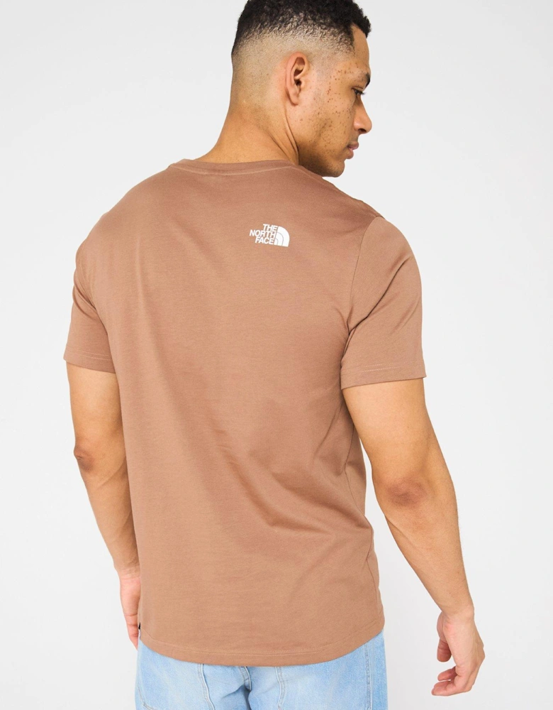 Men's Short Sleeve Simple Dome Tee - Brown