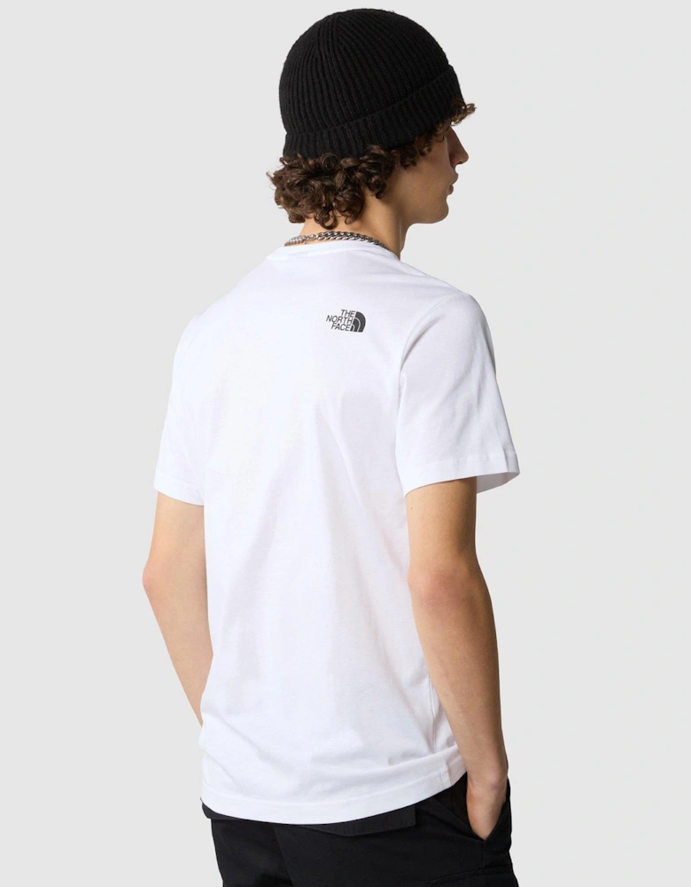 Mens Short Sleeve Never Stop Exploring Tee - White