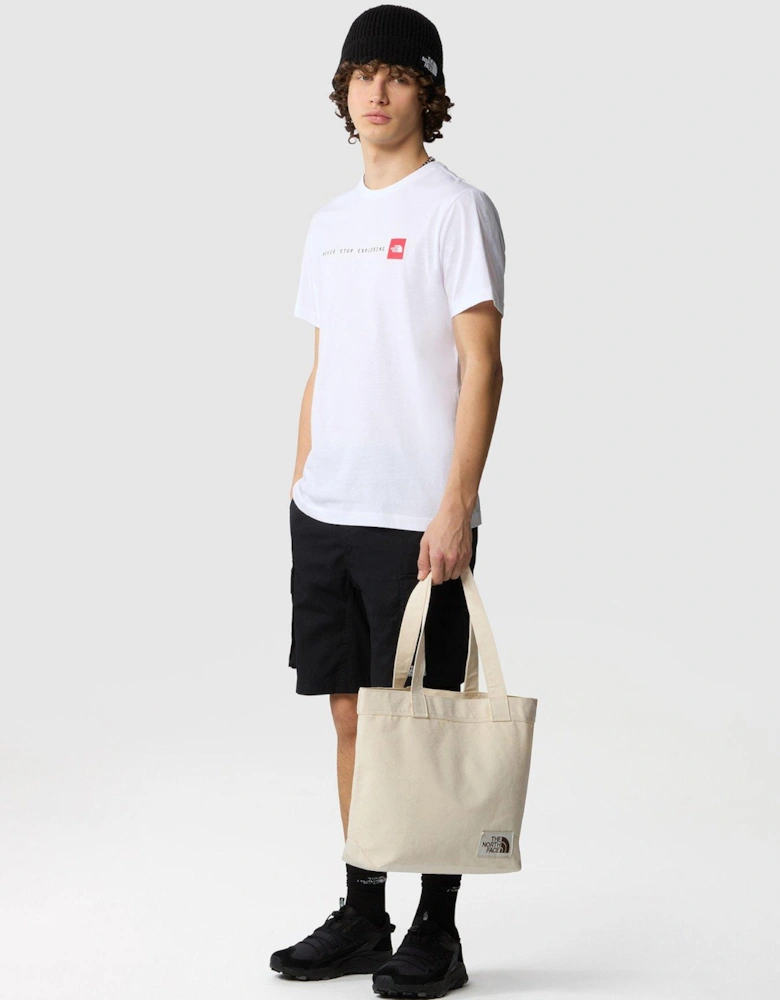 Mens Short Sleeve Never Stop Exploring Tee - White