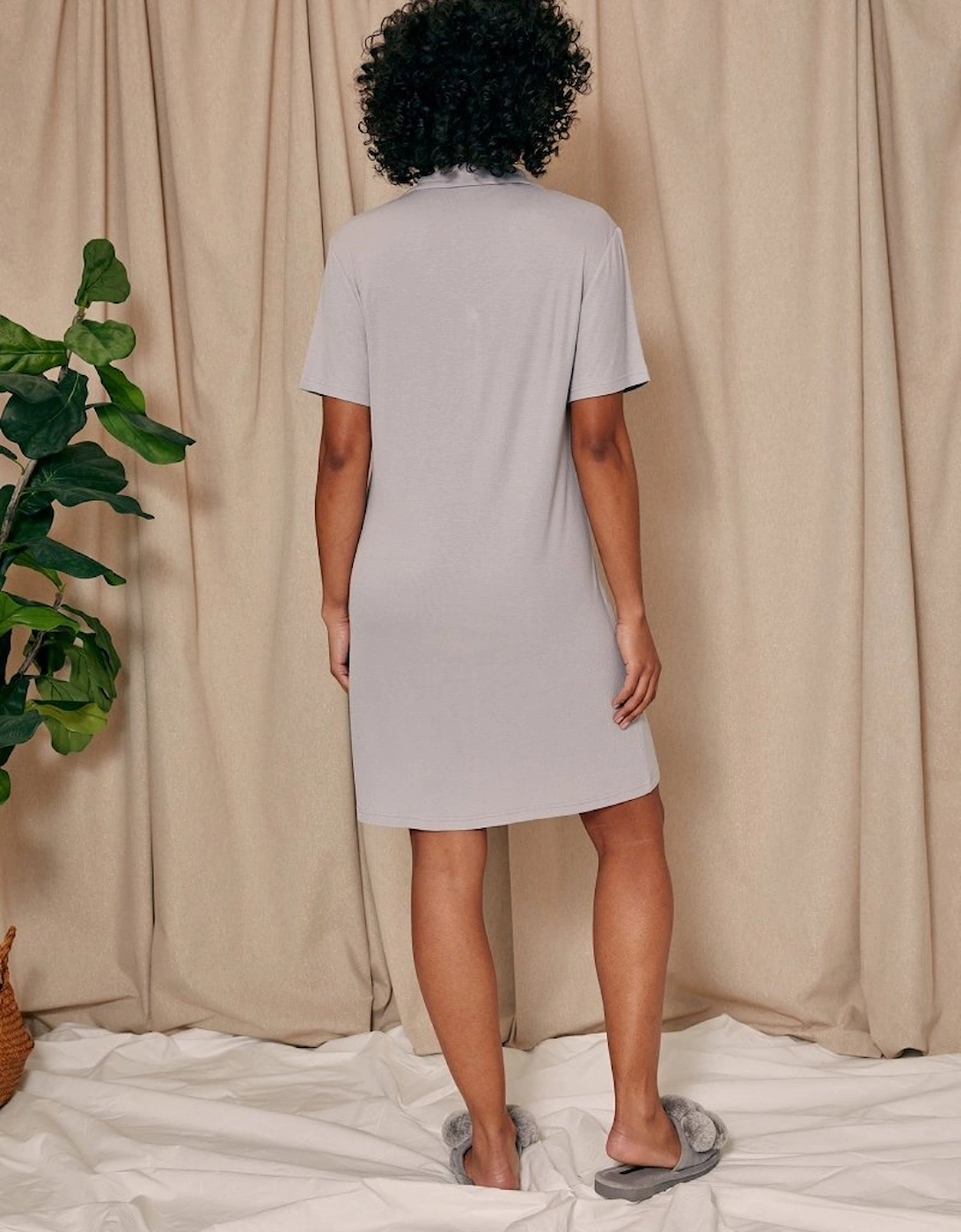 EcoVero Ribbed Nightshirt in Grey
