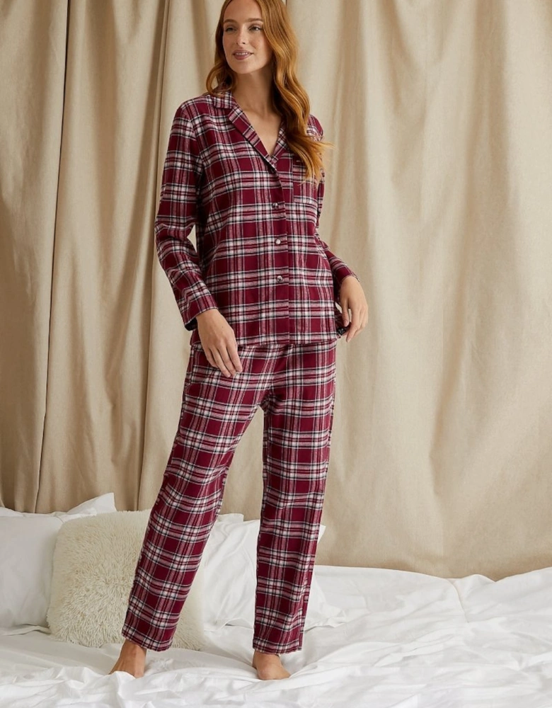 Plaid Pyjama Set in Bordeaux