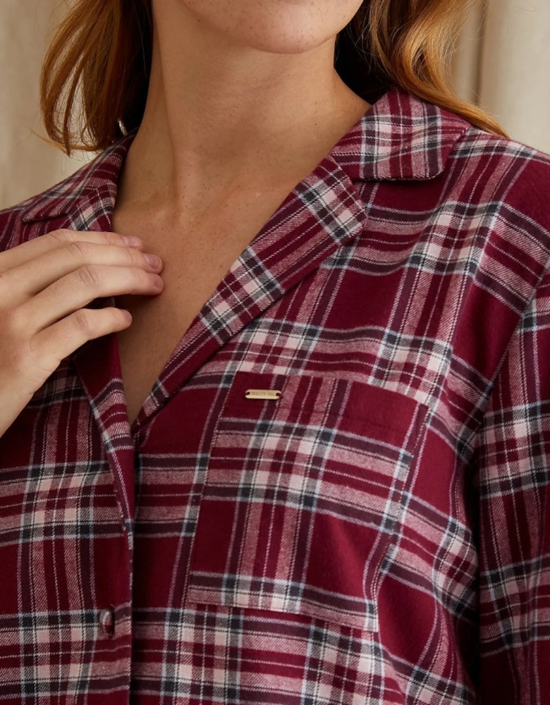 Plaid Pyjama Set in Bordeaux