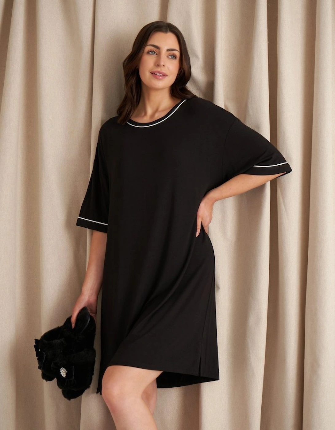 Bamboo Classic Tee Dress in Black