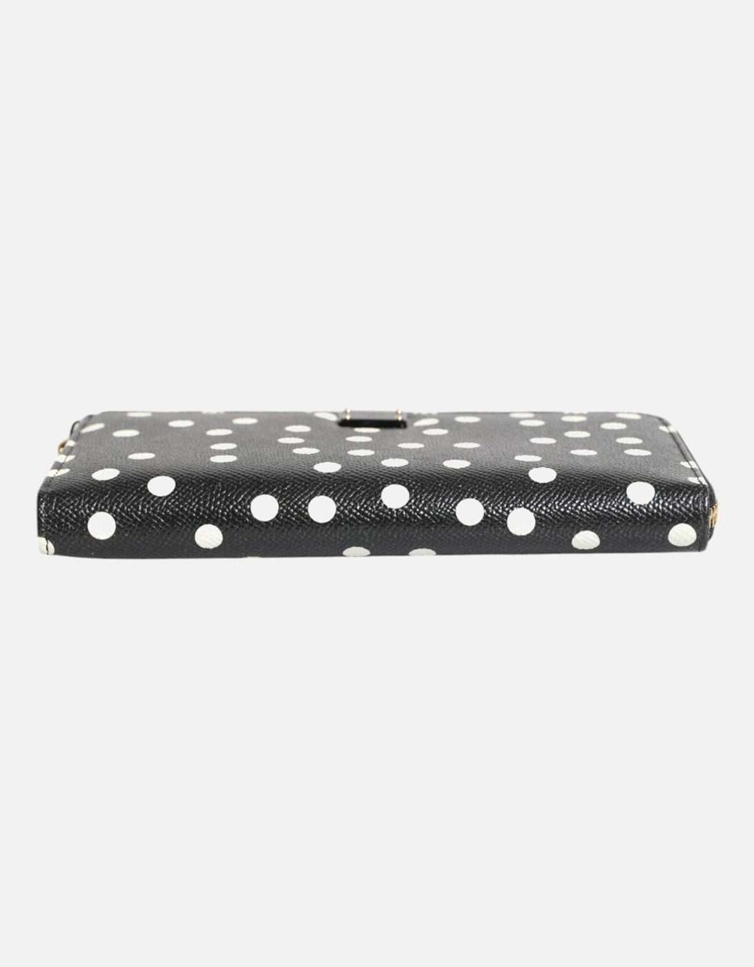 Leather Zip Around Long Wallet Women - Black And White